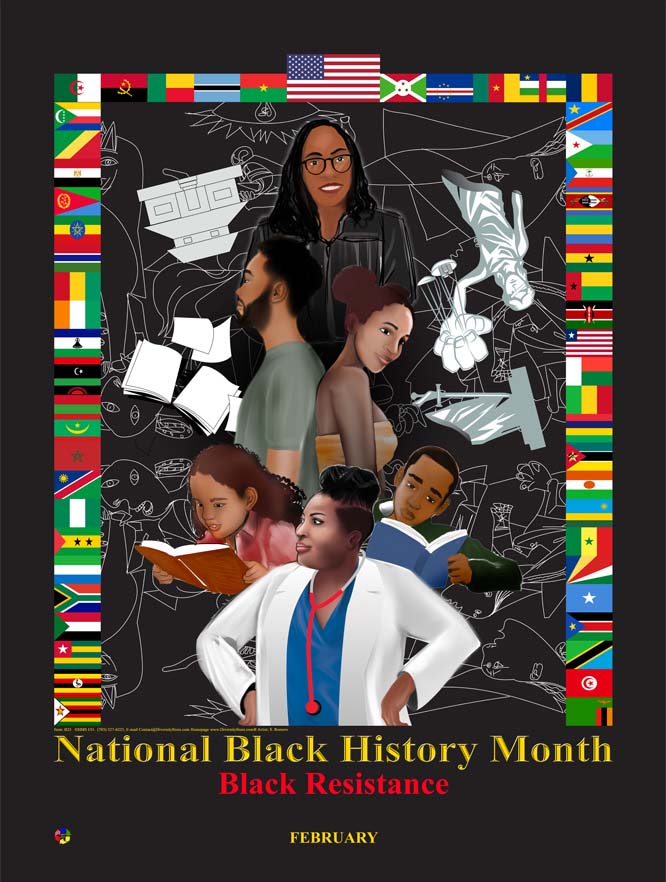 2023 NEW! Item# B23 (18x24") National Black History Month Theme: BLACK RESISTANCE