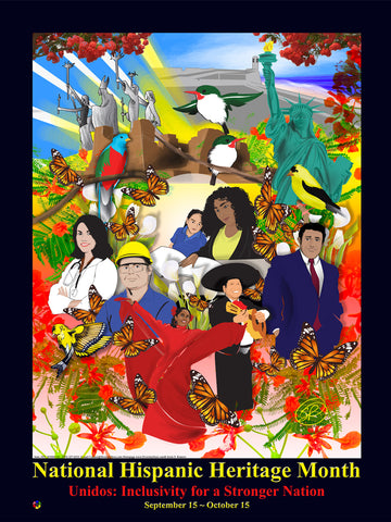 Hispanic Heritage Month Theme - Unidos: Inclusivity for a Stronger Nation Custom Made Large 24x36 ... Item# H2224X36